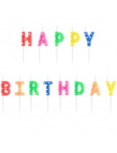 Velas Happy Birthday Cores Bolinhas